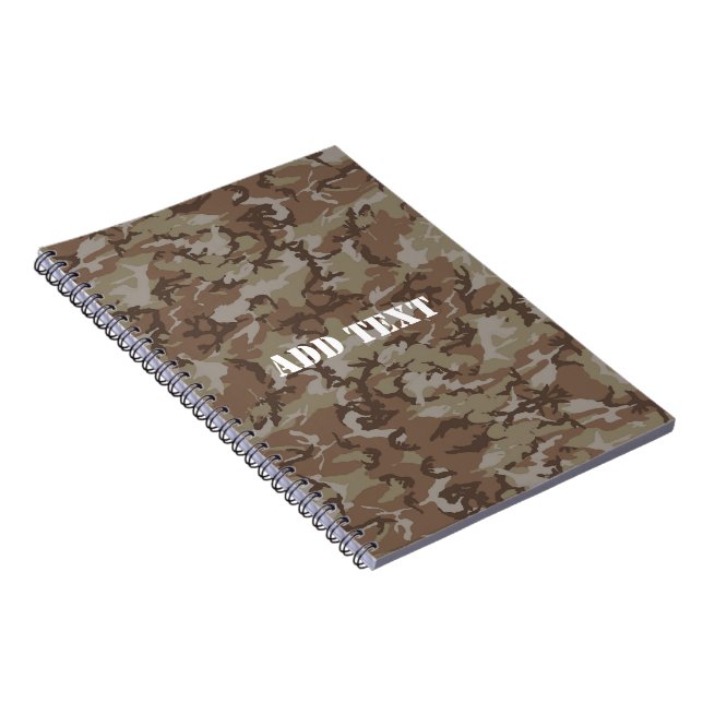 Carnet Motif du Camouflage du désert militaire (Côté Droit)