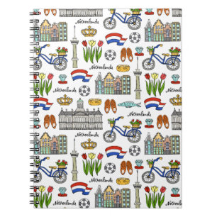 Carnet Motif du Doodle de Pays-Bas