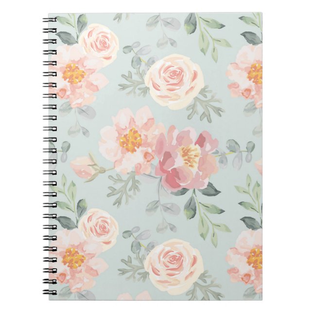 Carnet Motif du jardin rose Rose Rose Pastel (Devant)