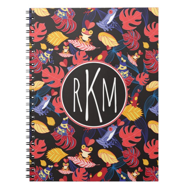 Carnet Motif du monogramme des grenouilles | d'amants (Devant)