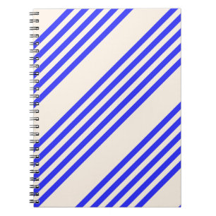 Carnet Motif électrique bleu et beige cinq bandes