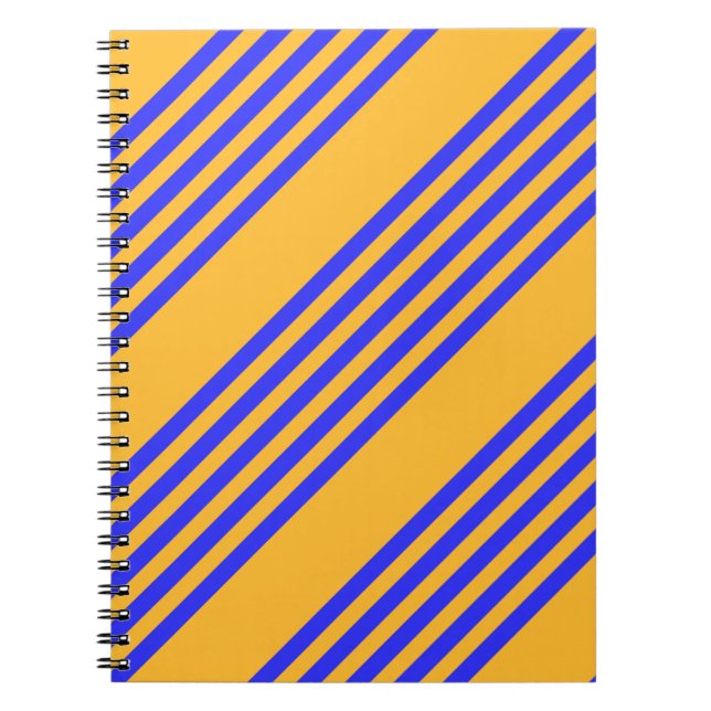 Carnet Motif électrique bleu et jaune cinq bandes (Devant)