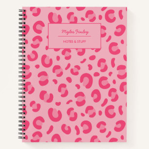 Carnet Motif Empreinte de léopard rose