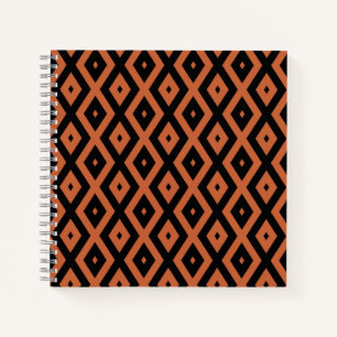 Carnet Motif en diamant orange et noir