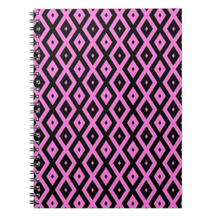 Carnet Motif en diamant rose et noir