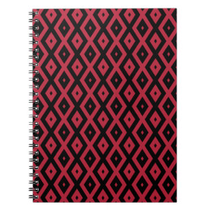 Carnet Motif en diamant rouge et noir