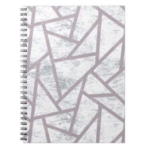 Carnet Motif en mosaïque gris pâle