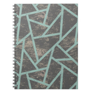 Carnet Motif en mosaïque vert pâle et gris