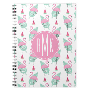 Carnet Motif en pastel de Flamant rose et de pastèque