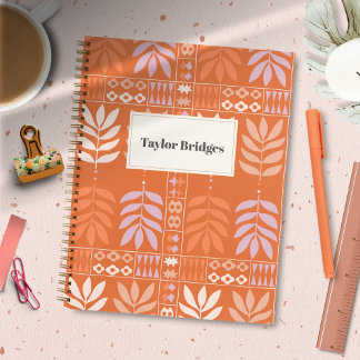 Carnet Motif Feuille d'esthétique super Boho