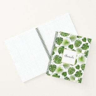 Carnet Motif Feuille élégant Green Tropical