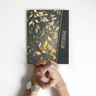 Carnet motif Feuille Gold