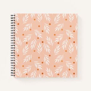 Carnet Motif Feuille moderne Apricot rose