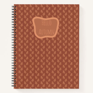 Carnet Motif feuille sur arrière - plan brun chaud,