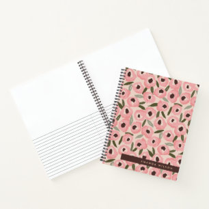 Carnet Motif floral audacieux à l'encre Botanique dessi