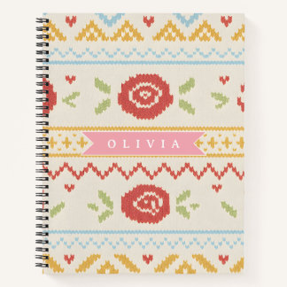 Carnet Motif floral boho nordique folklorique personnalis