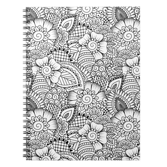 Carnet Motif floral de griffonnage (Devant)