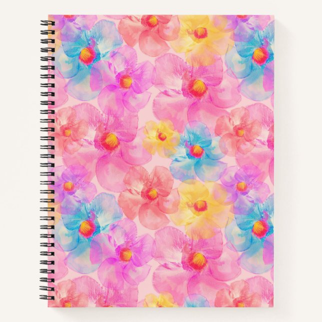 Carnet Motif floral de l'aquarelle rétro (Devant)