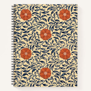 Carnet Motif floral de pivoine chinoise Art nouveau vinta