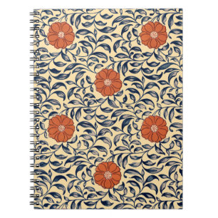 Carnet Motif floral de pivoine chinoise Art nouveau vinta