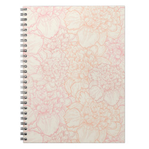 Carnet Motif floral de pivoine rose