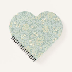 Carnet Motif floral élégant de jasmin vert pastel