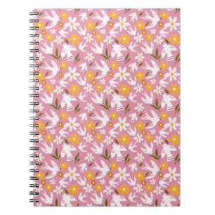 Carnet Motif floral et oiseaux mignon sans couture