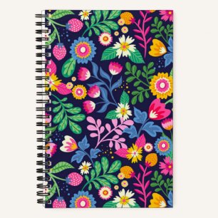 Carnet Motif floral exotique peint à la main
