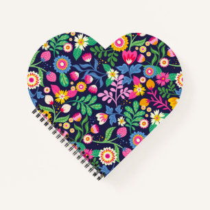 Carnet Motif floral exotique peint à la main