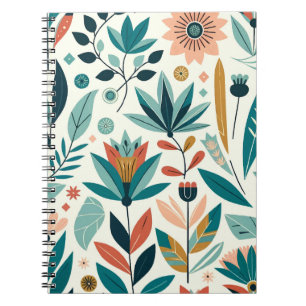 Carnet Motif floral imprimé moderne gras vert orange