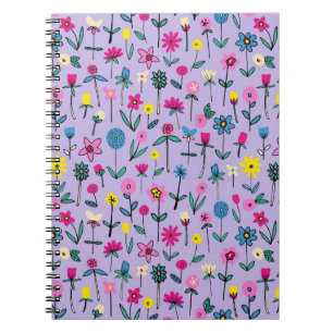 Carnet Motif floral lilas bohème