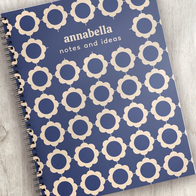 Carnet Motif Floral moderne du milieu du siècle Monogramm (Créateur téléchargé)