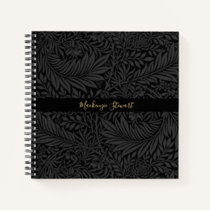 Carnet Motif floral noir personnalisé