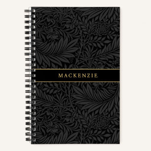 Carnet Motif floral noir personnalisé