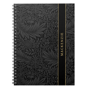 Carnet Motif floral noir personnalisé