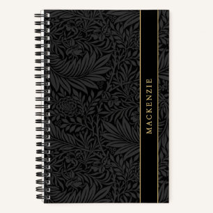 Carnet Motif floral noir personnalisé