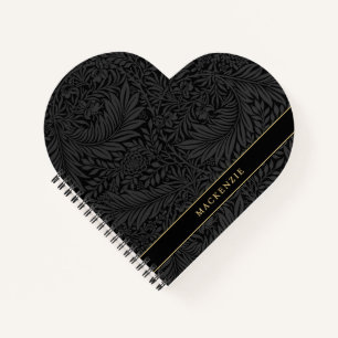 Carnet Motif floral noir personnalisé