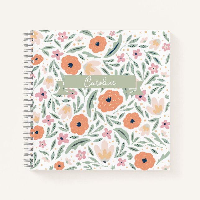 Carnet Motif floral Pastel Spring (Devant)