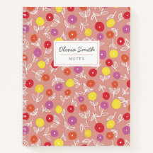 Motif floral personnalisé avec nom en pêche