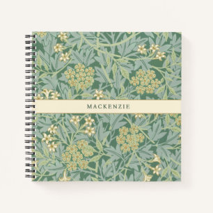 Carnet Motif floral personnalisé de jasmin vert