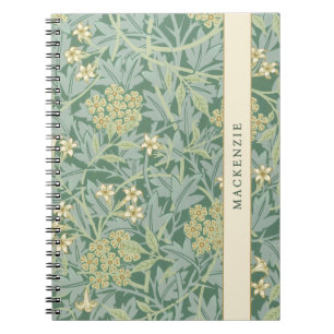 Carnet Motif floral personnalisé de jasmin vert