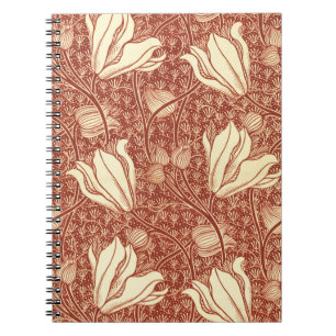 Carnet Motif floral Red Lily de style William Morris