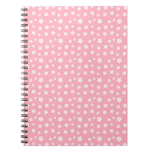 Carnet Motif floral rose (Devant)