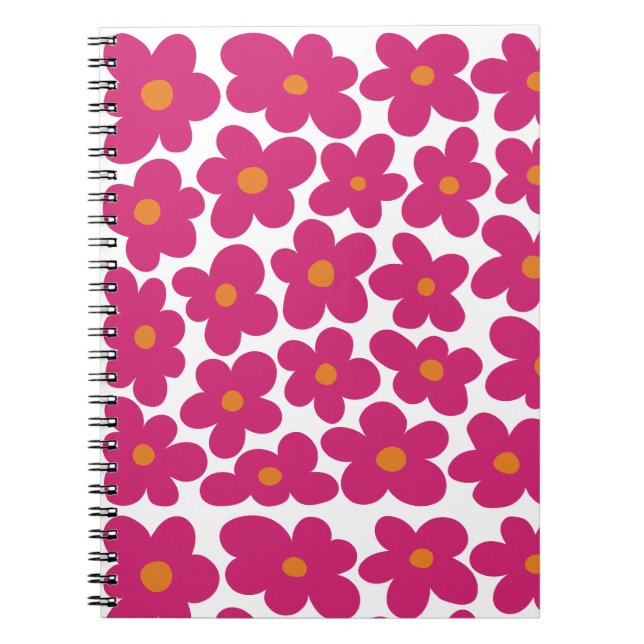 Carnet Motif floral rose (Devant)