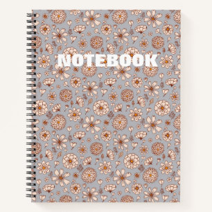 Carnet Motif floral sans couture Gris