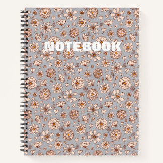 Carnet Motif floral sans couture Gris