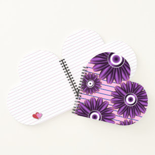 Carnet Motif floral violet moderne design de fleurs abstr