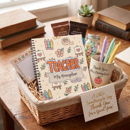Carnet Motif Fournitures Scolaires Rétro Pastel Enseignan