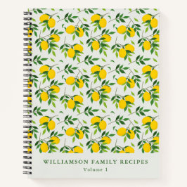 Carnet Motif Fruit Citron d'été Recette personnalisée