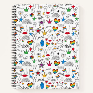 Carnet motif gay pride Doodle
